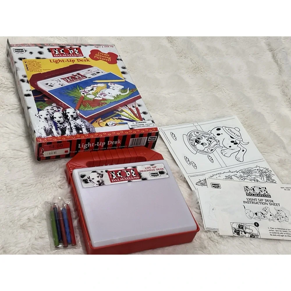 VTG Disney 101 Dalmations Light Up Desk RoseArt COMPLETE